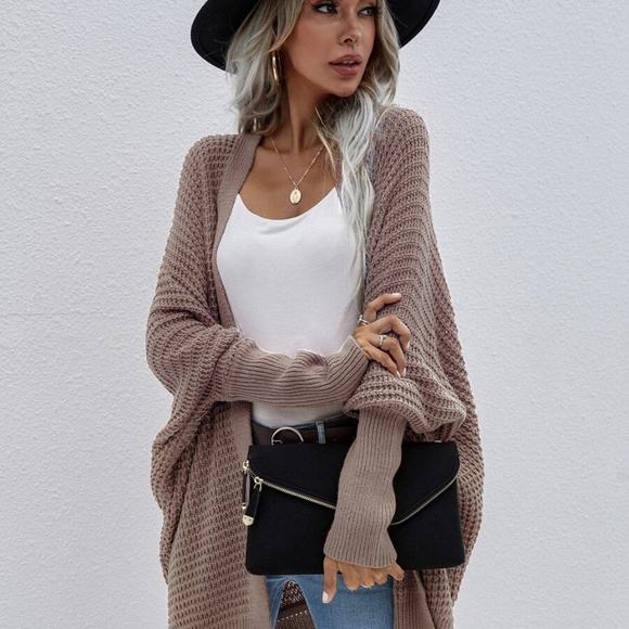 Cozy Batwing Sleeve Knit Open Front Cardigan - Picture 7 of 12
